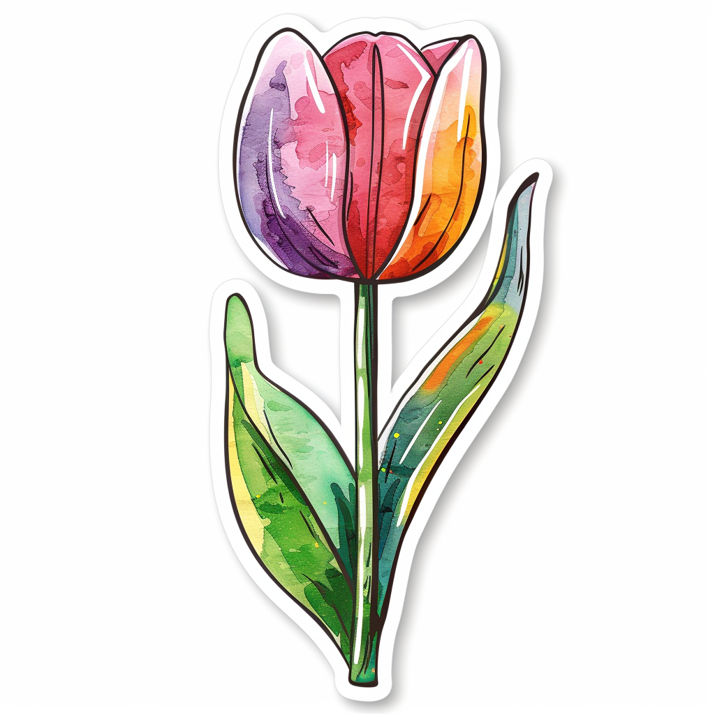 Sticker of a Tulip flower Vinyl Decal Sticker for Car, Laptop, Tumbler and more # F023452