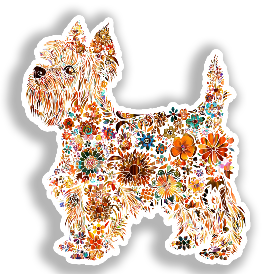 Yorkshire Terrier Dog Vinyl Decal Sticker for Car, Laptop, Tumbler and more # A017163-4" x 4"