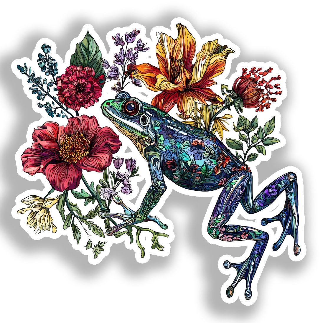 Frog Vinyl Decal Sticker for Car, Laptop, Tumbler and more # A018522-4" x 4"