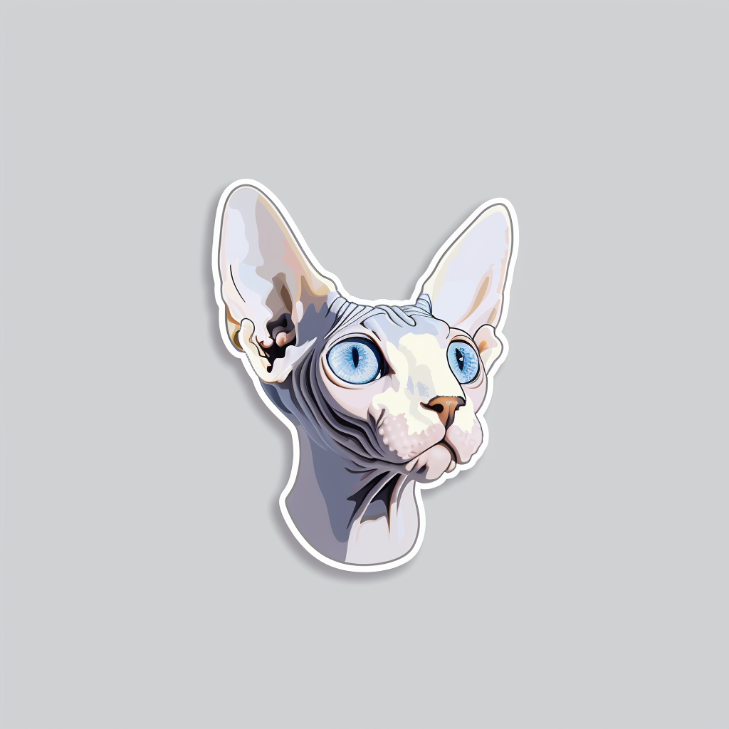 Sphynx Cat Vinyl Decal Sticker for Car, Laptop, Tumbler and more # F010099