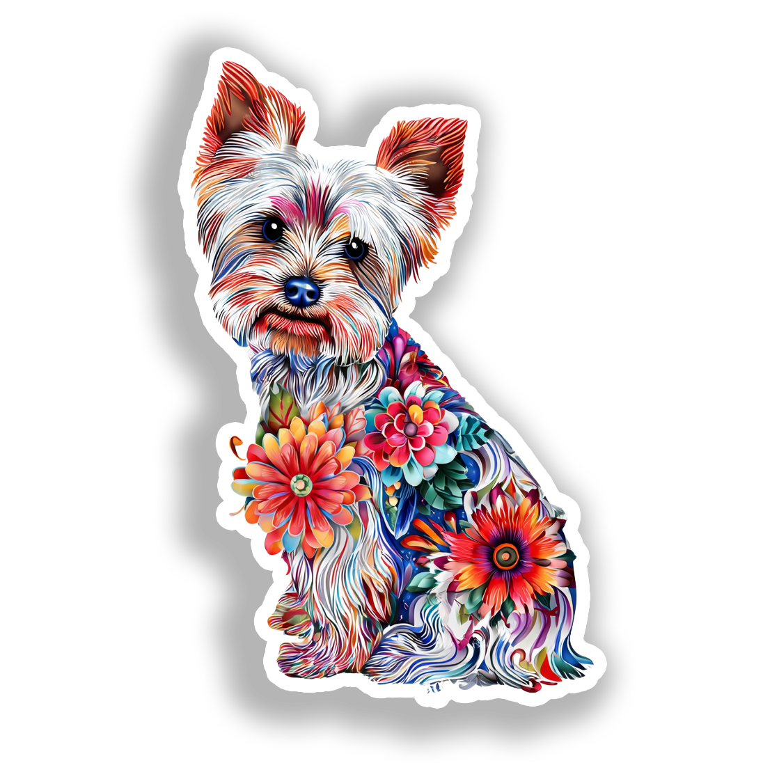 Yorkshire Terrier Dog Vinyl Decal Sticker for Car, Laptop, Tumbler and more # A017127-4" x 4"