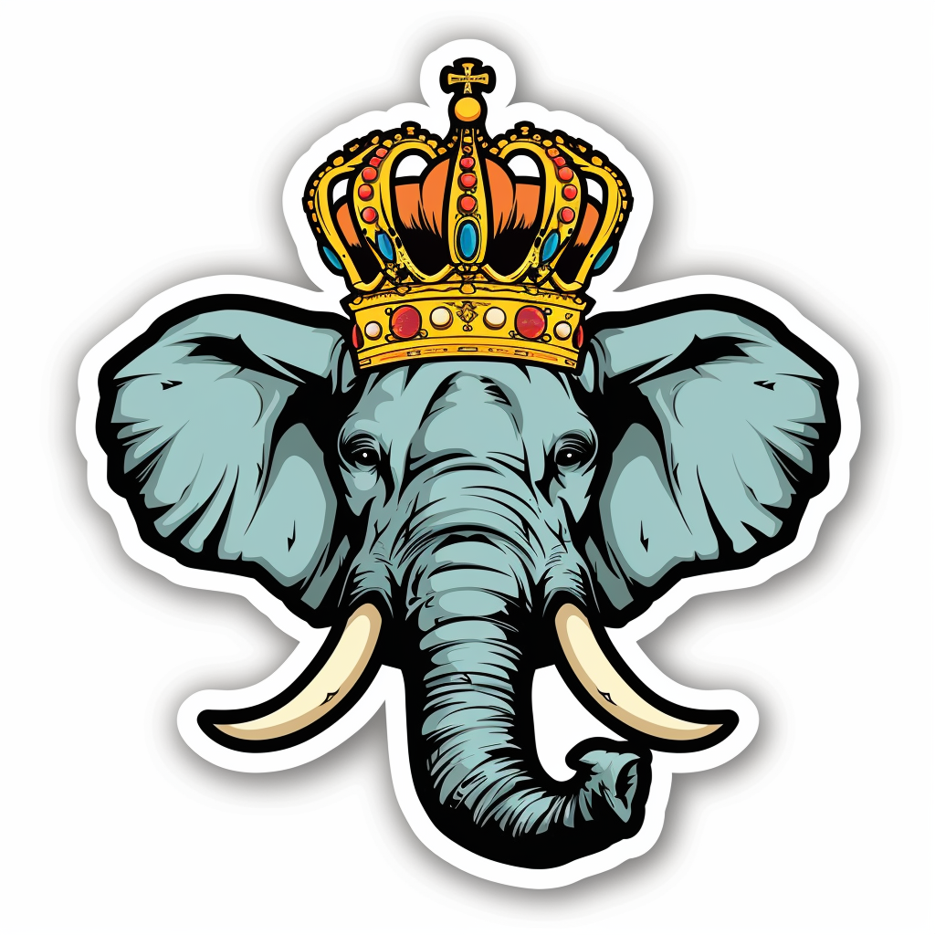 Elephant Expressive surreal Vinyl Decal Sticker for Car, Laptop, Tumbler and more # F022287-4" x 4"