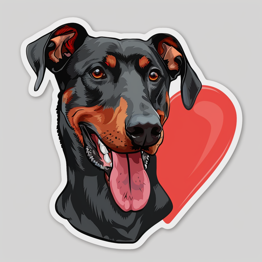 Doberman Pinscher Dog majestic Expressive surreal Vinyl Decal Sticker for Car, Laptop, Tumbler and more # F019552-4" x 4"