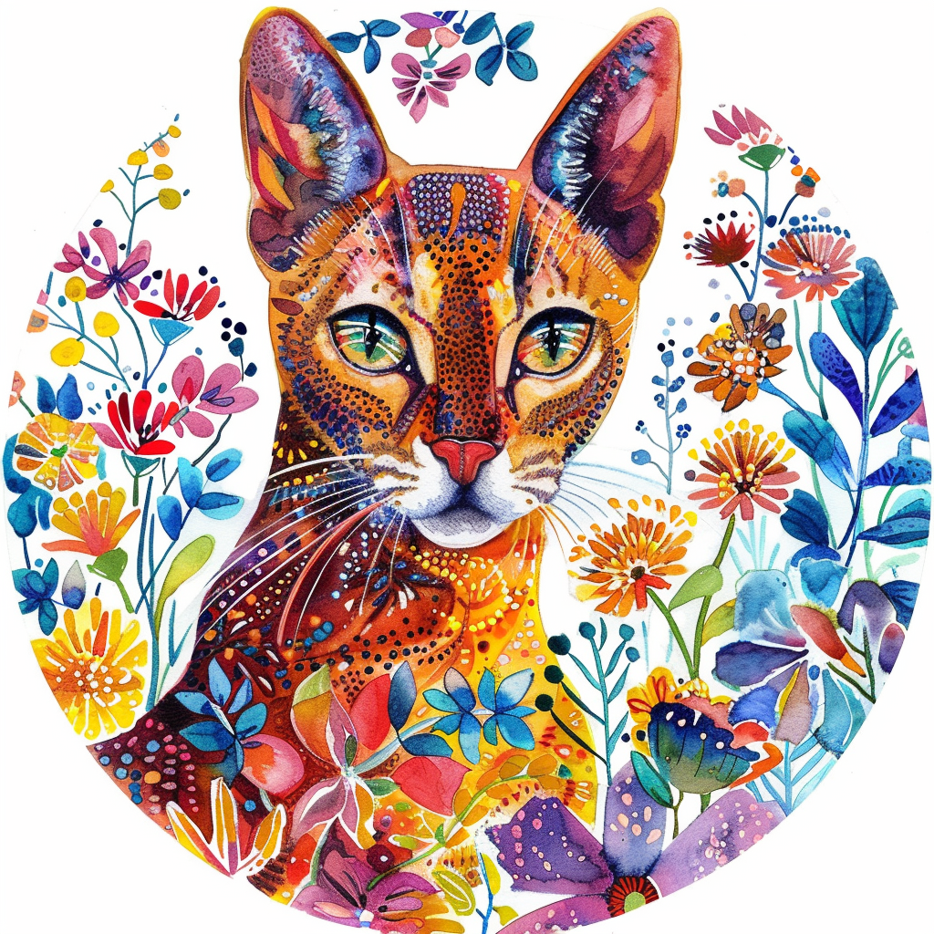 Abyssinian Cat astronaut majestic Expressive surreal Vinyl Decal Sticker for Car, Laptop, Tumbler and more # F021031-4" x 4"