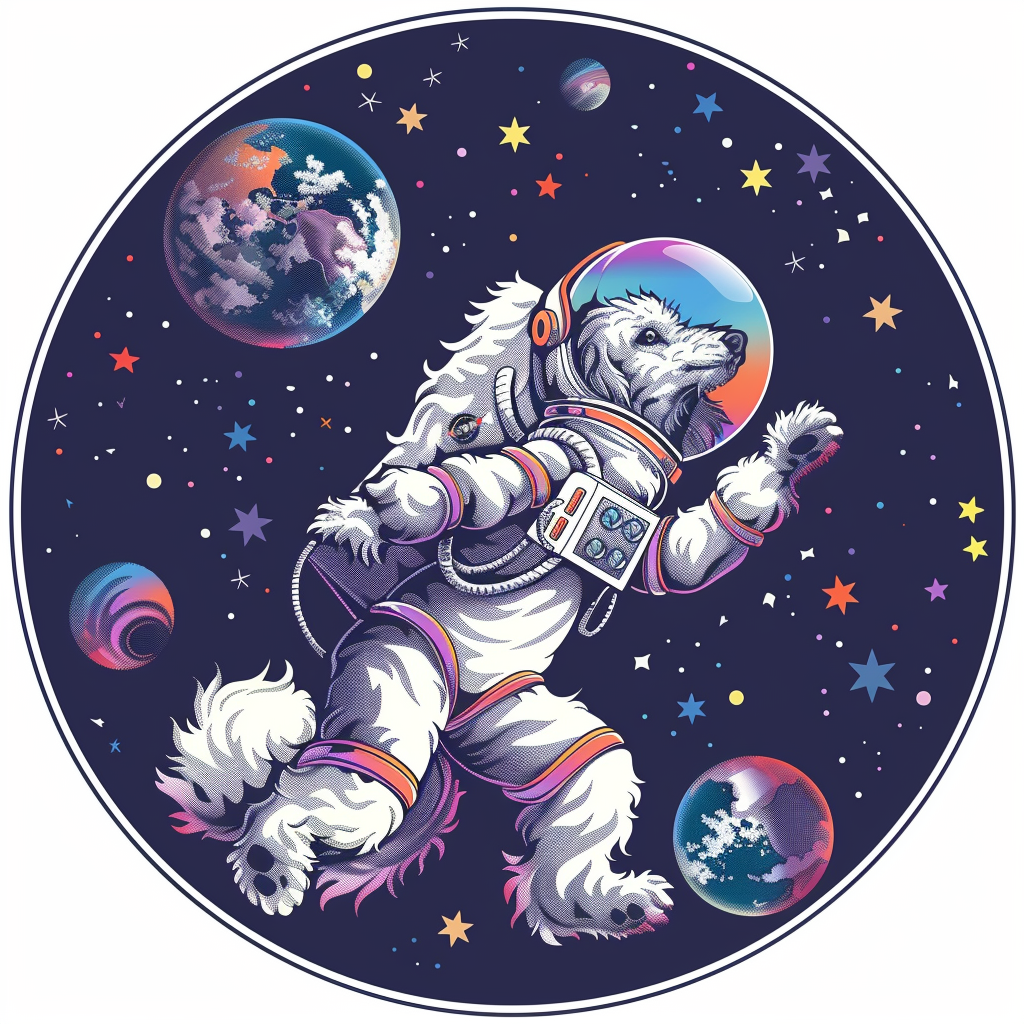 Poodle Dog astronaut Vinyl Decal Sticker for Car, Laptop, Tumbler and more # F012467