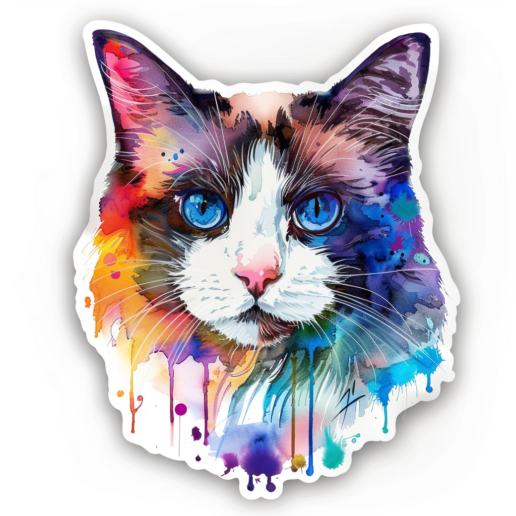 Ragdoll Cat Vinyl Decal Sticker for Car, Laptop, Tumbler and more # F010236