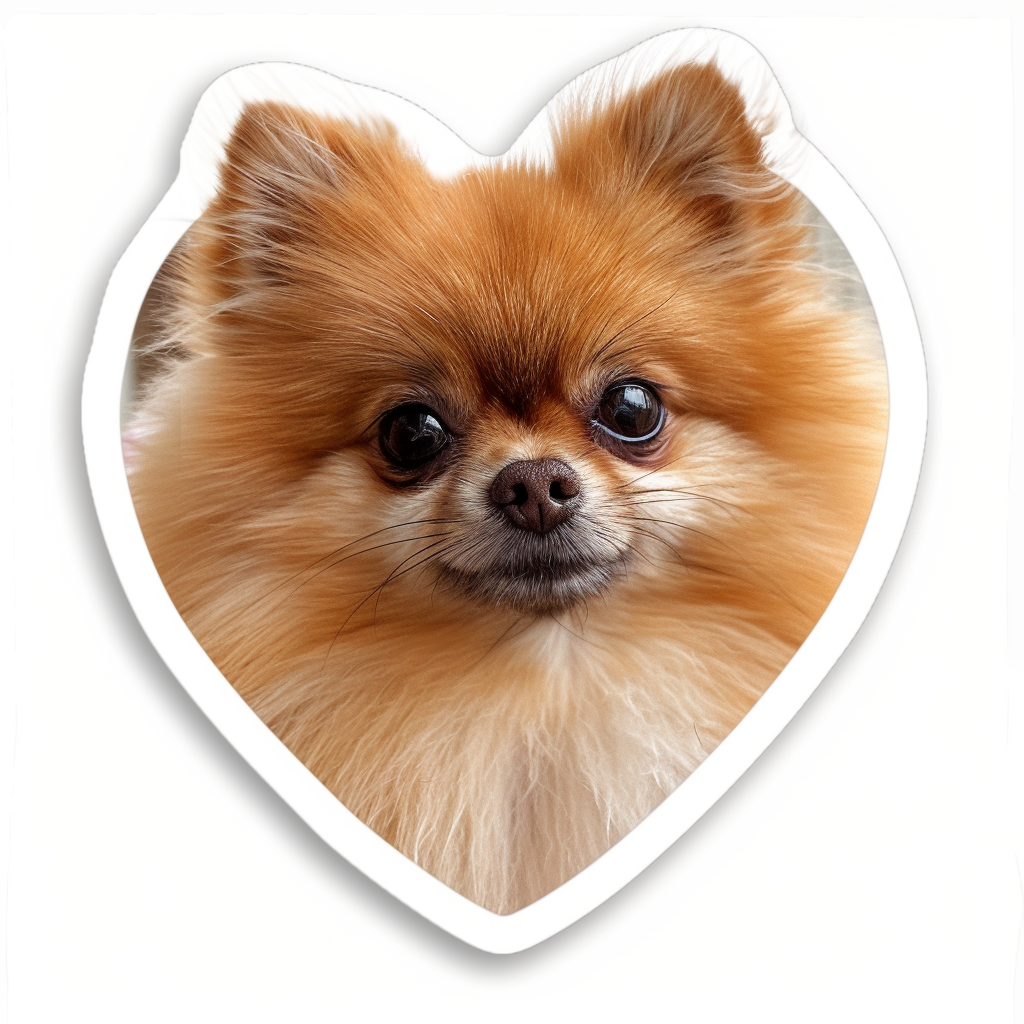 Sticker of a Pomeranian Dog majestic Expressive surreal Heartcore Vinyl Decal Sticker for Car, Laptop, Tumbler and more # F014041