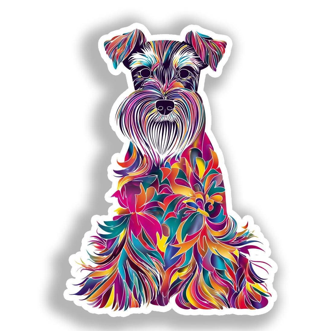 Miniature Schnauzer Dog Vinyl Decal Sticker for Car, Laptop, Tumbler and more # A019303-4" x 4"