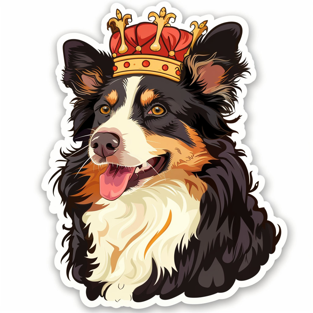 Border Collie Dog majestic Expressive surreal Vinyl Decal Sticker for Car, Laptop, Tumbler and more # F021760-4" x 4"