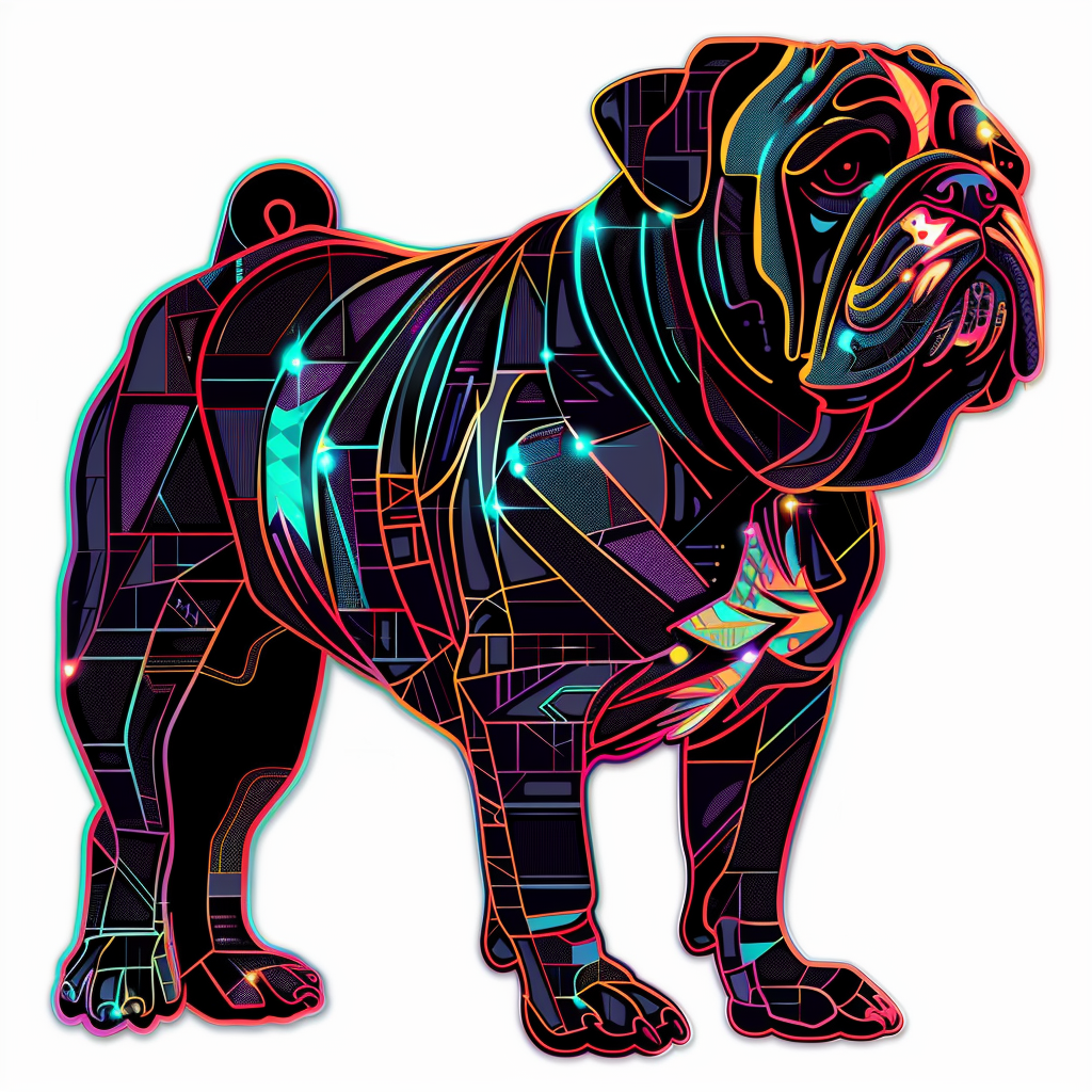 Bulldog Dog majestic Expressive surreal Vinyl Decal Sticker for Car, Laptop, Tumbler and more # F017547