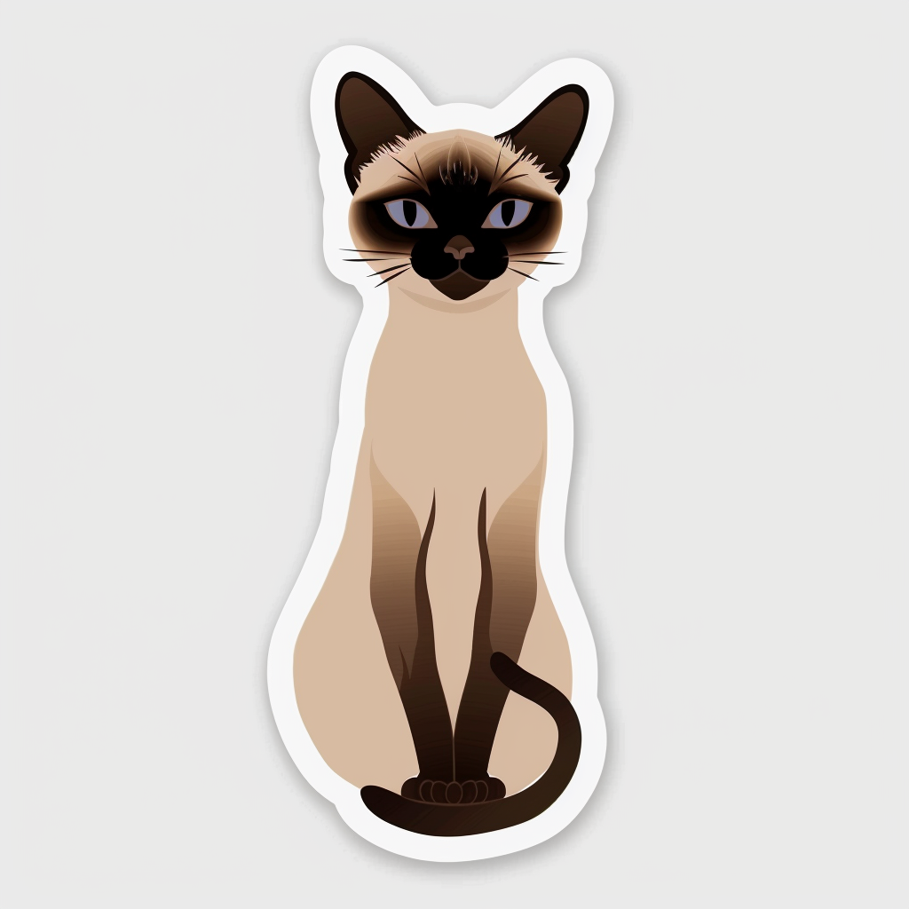 Siamese cat Vinyl Decal Sticker for Car, Laptop, Tumbler and more # F07655