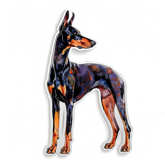 Cute and Adorable Doberman Pinscher Expressive surreal Vinyl Decal Sticker for Car, Laptop, Tumbler and more # F019487-4" x 4"