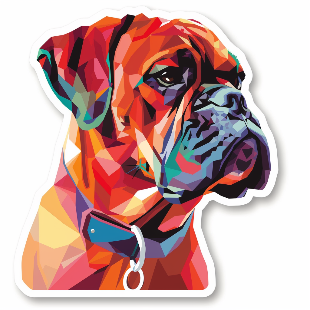 Boxer DogWhite Vinyl Decal Sticker for Car, Laptop, Tumbler and more # F07290