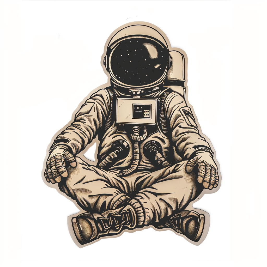 Sticker of a Astronaut majestic Expressive surreal Vinyl Decal Sticker for Car, Laptop, Tumbler and more # F016905