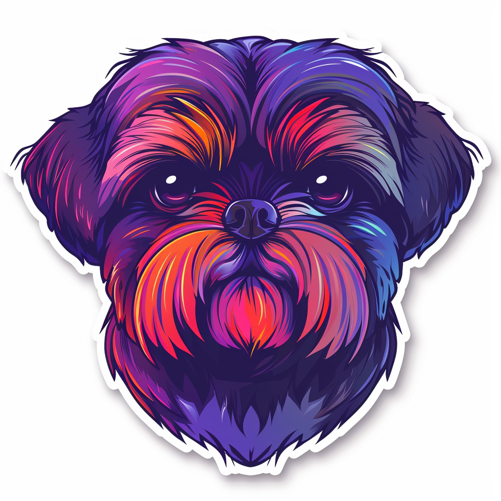 Adorable Shih Tzu Dog Expressive surreal Vinyl Decal Sticker for Car, Laptop, Tumbler and more # F018335