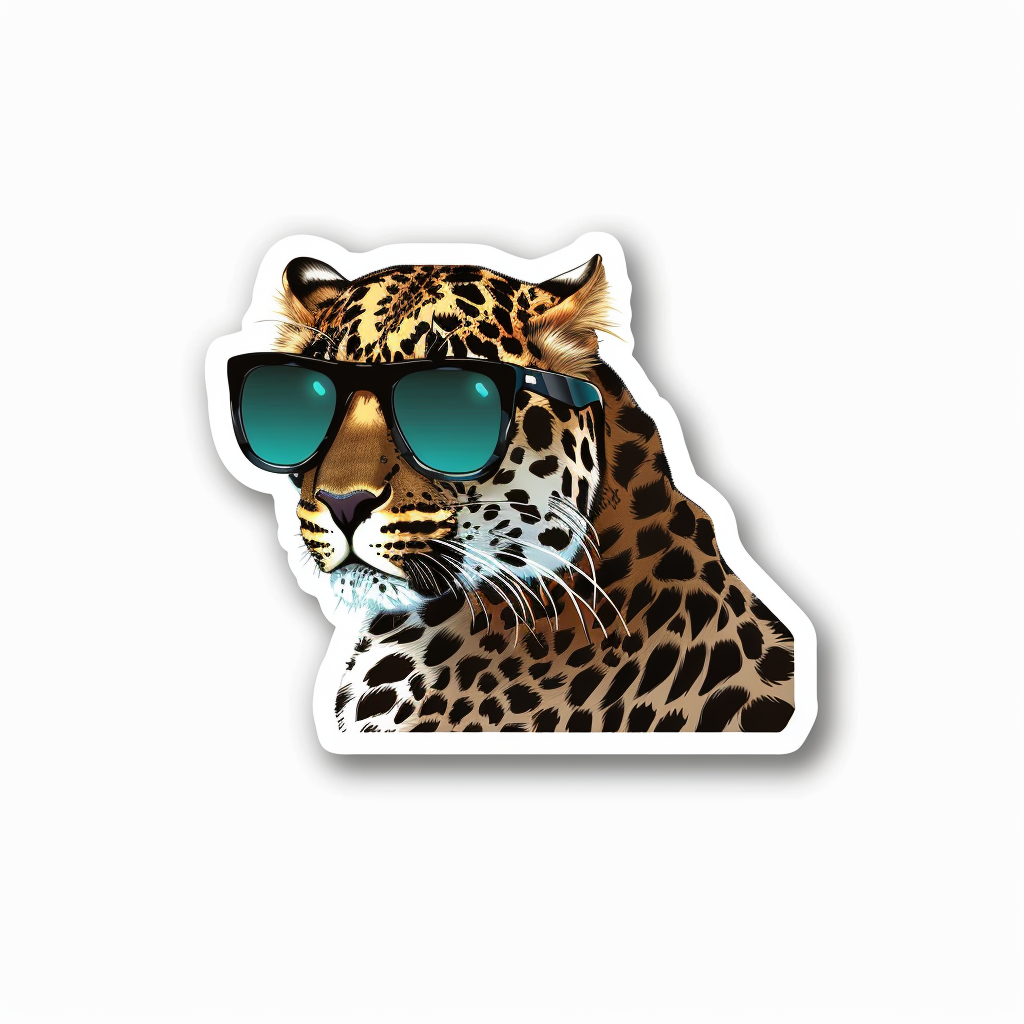Leopard majestic Expressive surreal Vinyl Decal Sticker for Car, Laptop, Tumbler and more # F022454