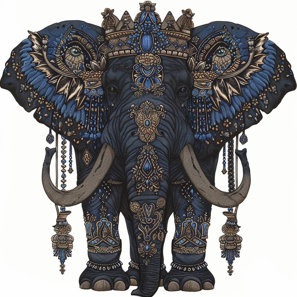 Elephant Expressive surreal Vinyl Decal Sticker for Car, Laptop, Tumbler and more # F022300-4" x 4"