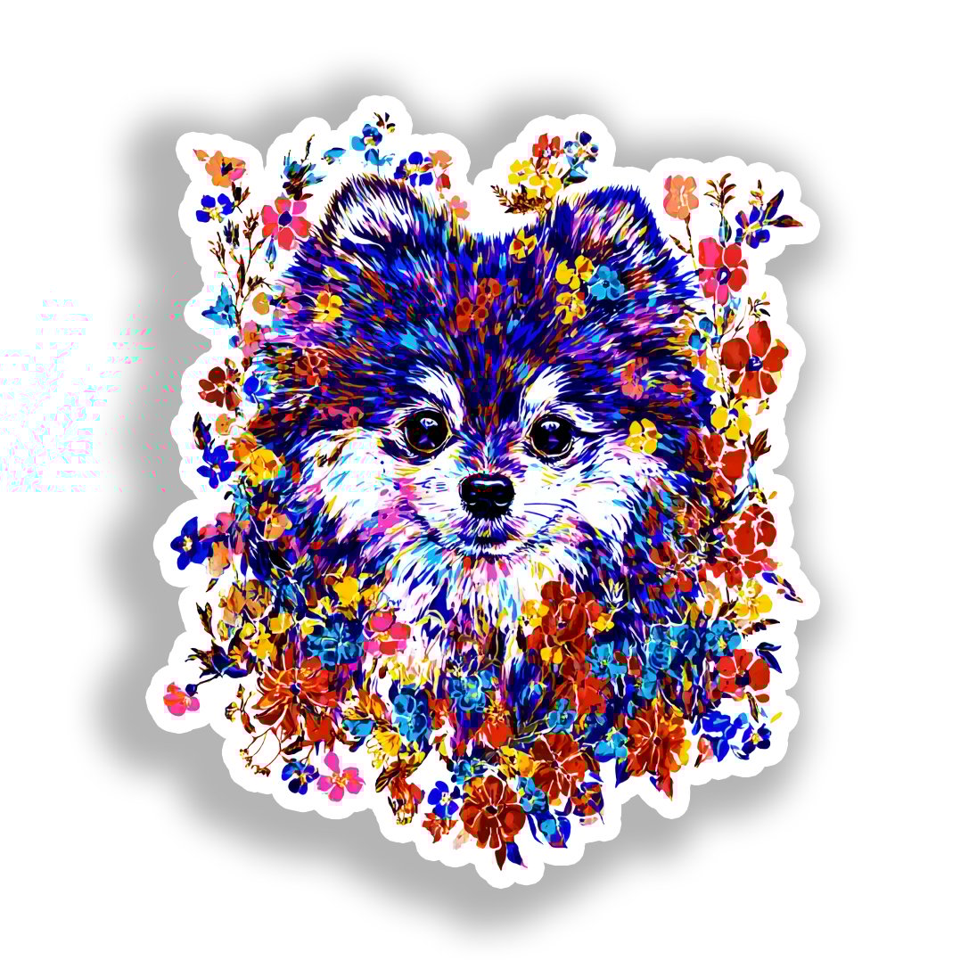 Pomeranian Dog Vinyl Decal Sticker for Car, Laptop, Tumbler and more # A017376-4" x 4"