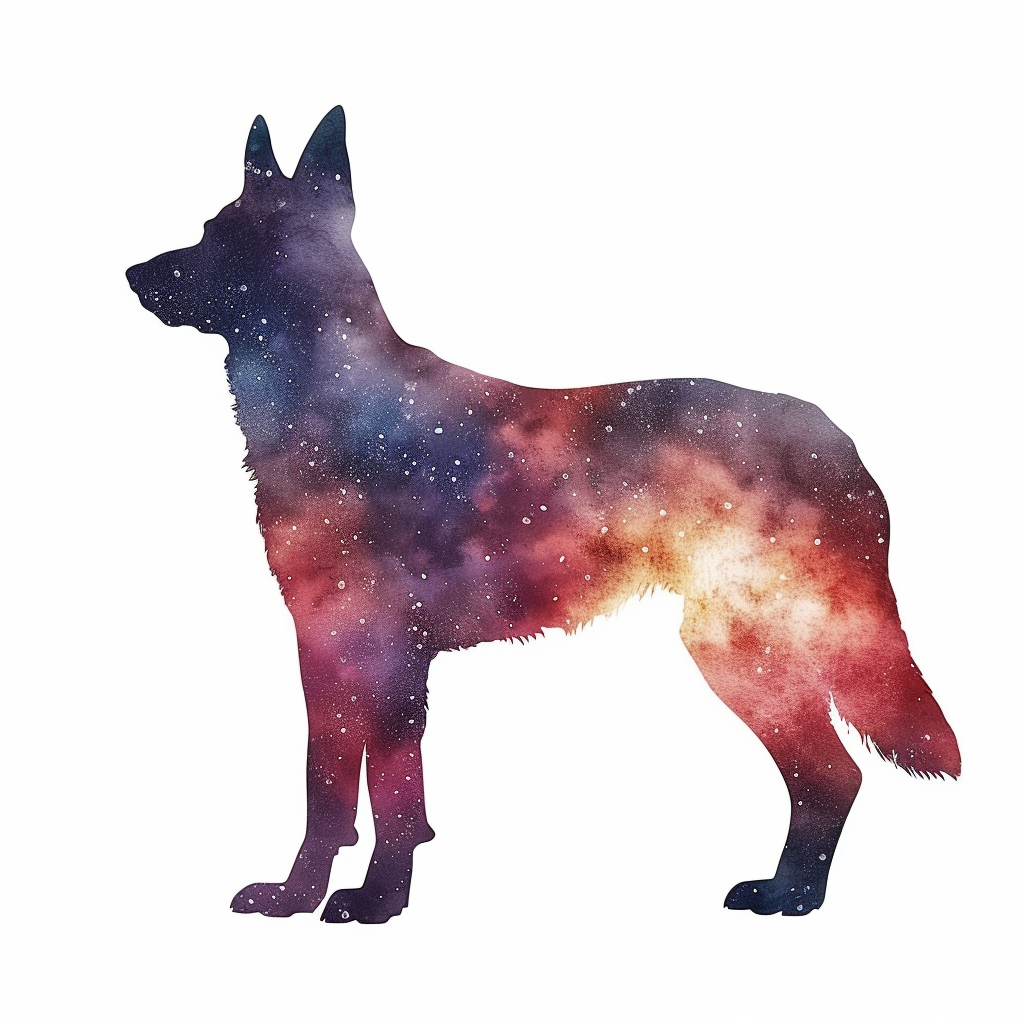 German Shepherd Dog galaxy Vinyl Decal Sticker for Car, Laptop, Tumbler and more # F011343