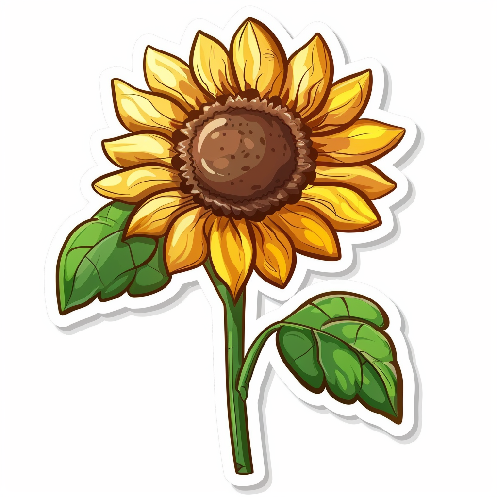 Sunflower flower majestic Expressive surreal Vinyl Decal Sticker for Car, Laptop, Tumbler and more # F023076