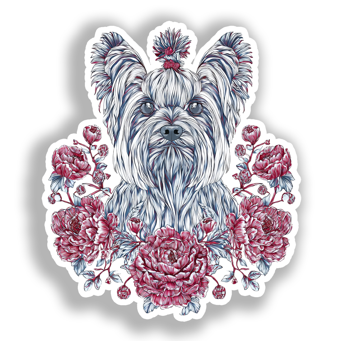 Yorkshire Terrier Dog Vinyl Decal Sticker for Car, Laptop, Tumbler and more # A017135-4" x 4"