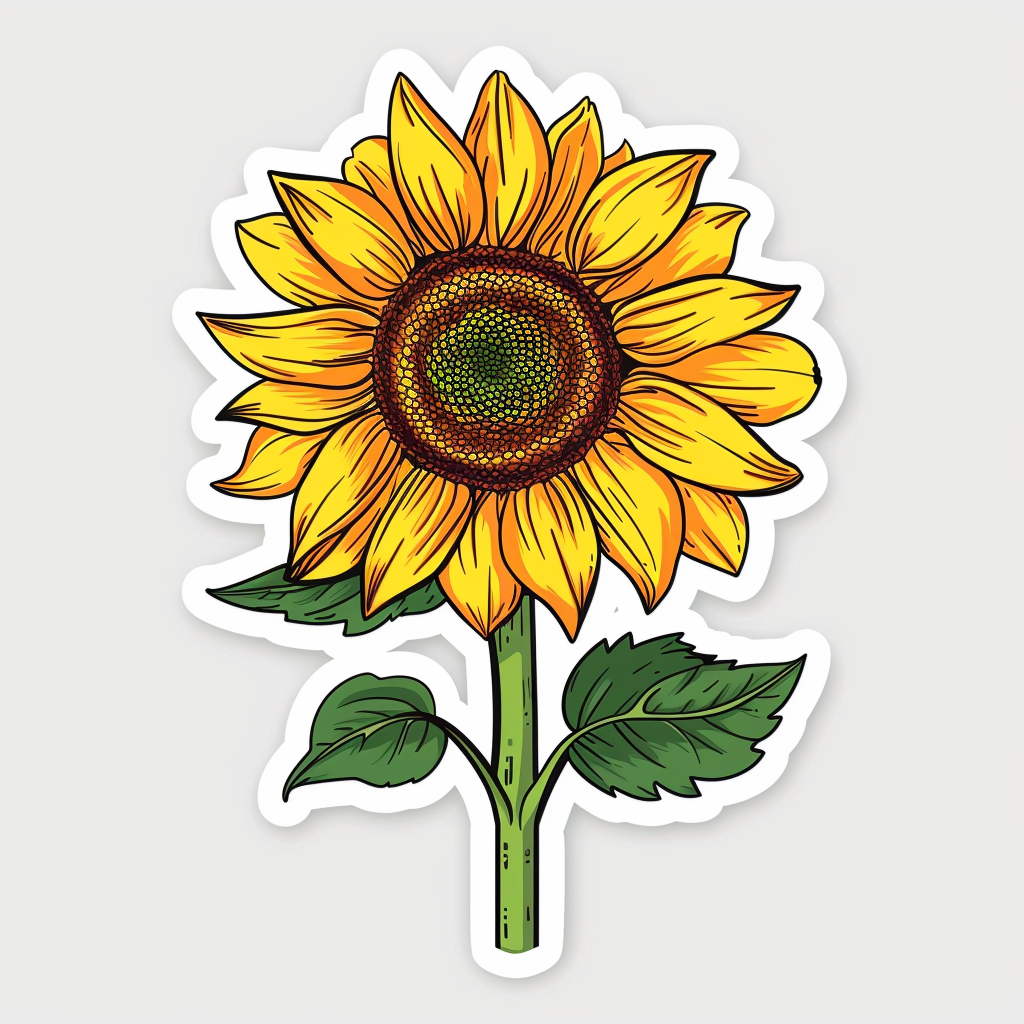 Sunflower flower majestic Expressive surreal Vinyl Decal Sticker for Car, Laptop, Tumbler and more # F023021