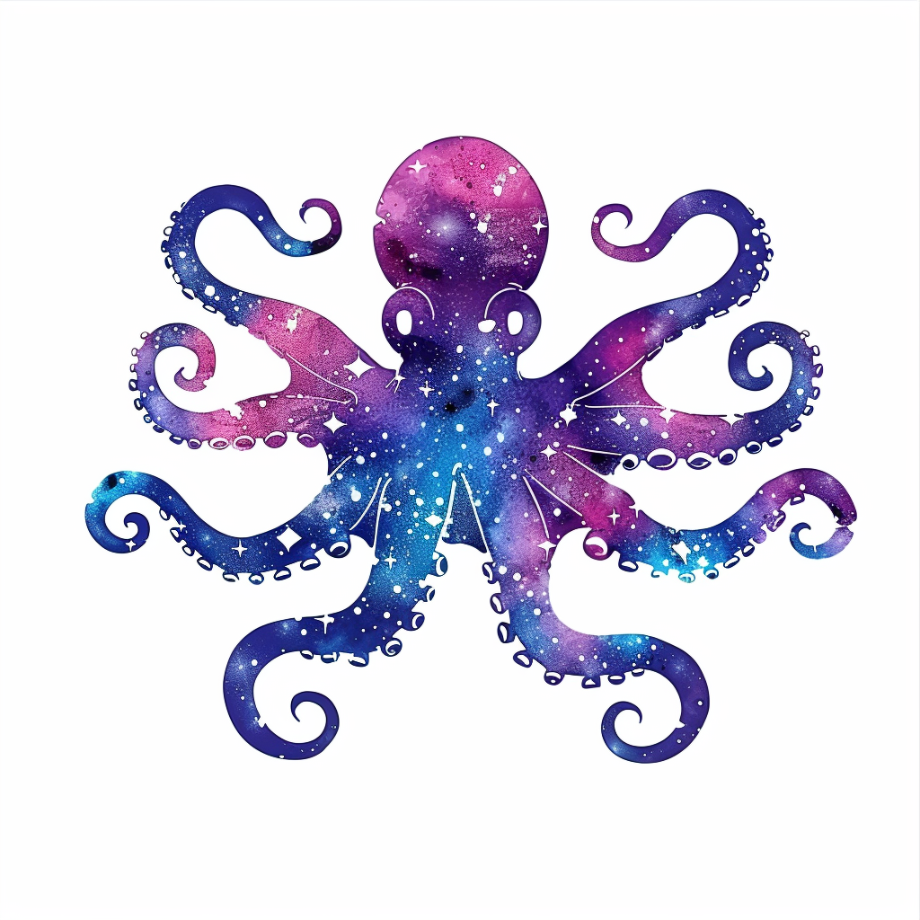 Sticker of a Octopus galaxy majestic Expressive surreal Vinyl Decal Sticker for Car, Laptop, Tumbler and more # F015674