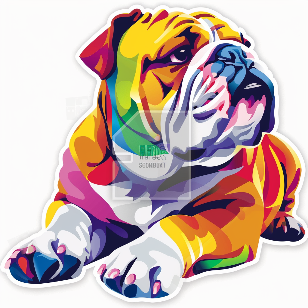 Bulldog Dog majestic Expressive surreal Vinyl Decal Sticker for Car, Laptop, Tumbler and more # F017557