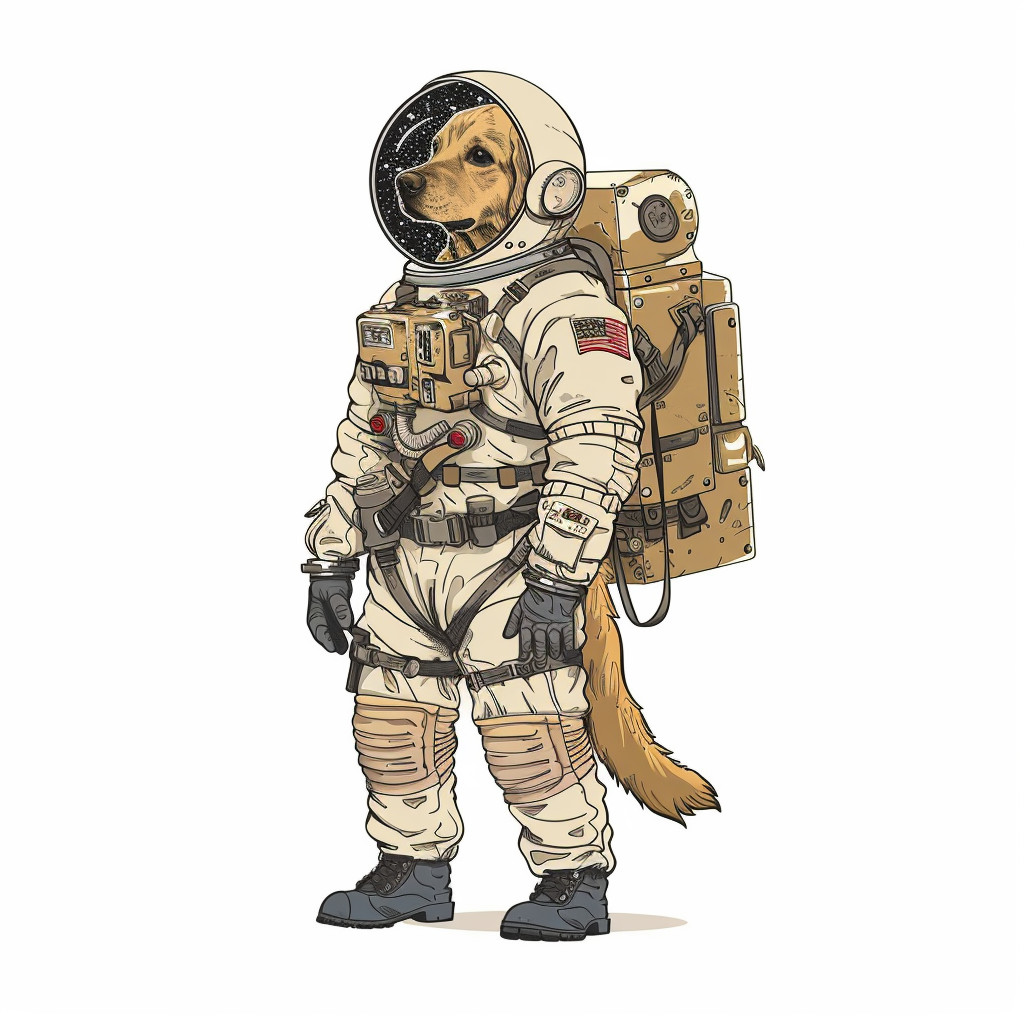 Golden Retriever Dog astronaut Vinyl Decal Sticker for Car, Laptop, Tumbler and more # F010535