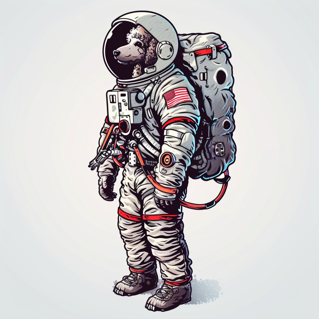 Poodle Dog astronaut Vinyl Decal Sticker for Car, Laptop, Tumbler and more # F012475