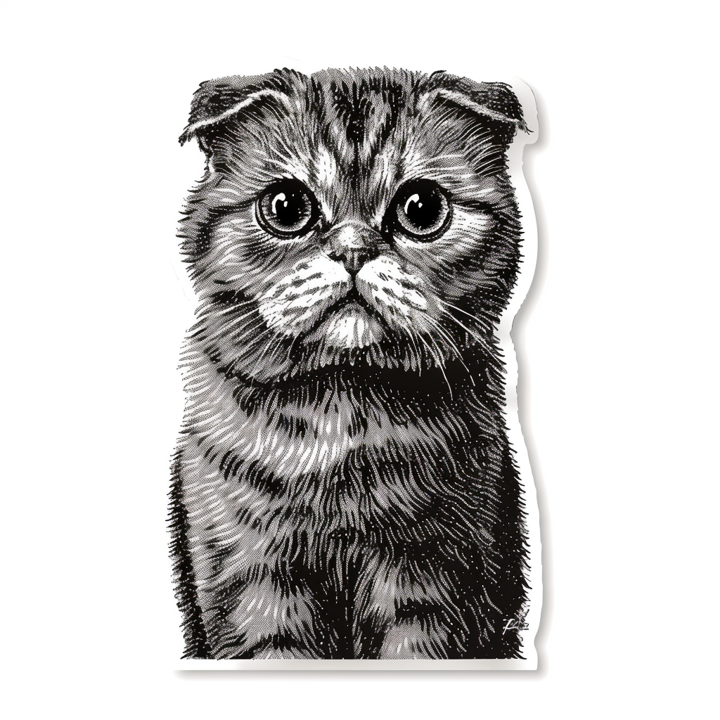 Scottish Fold cat Vinyl Decal Sticker for Car, Laptop, Tumbler and more # F07581