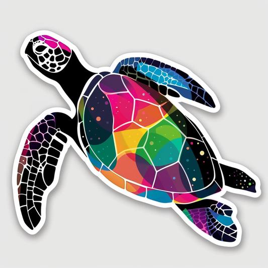 turtle majestic Expressive surreal Vinyl Decal Sticker for Car, Laptop, Tumbler and more # F021940-4" x 4"