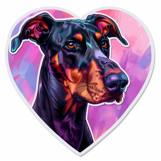 Doberman Pinscher Dog majestic Expressive surreal Vinyl Decal Sticker for Car, Laptop, Tumbler and more # F019580-4" x 4"