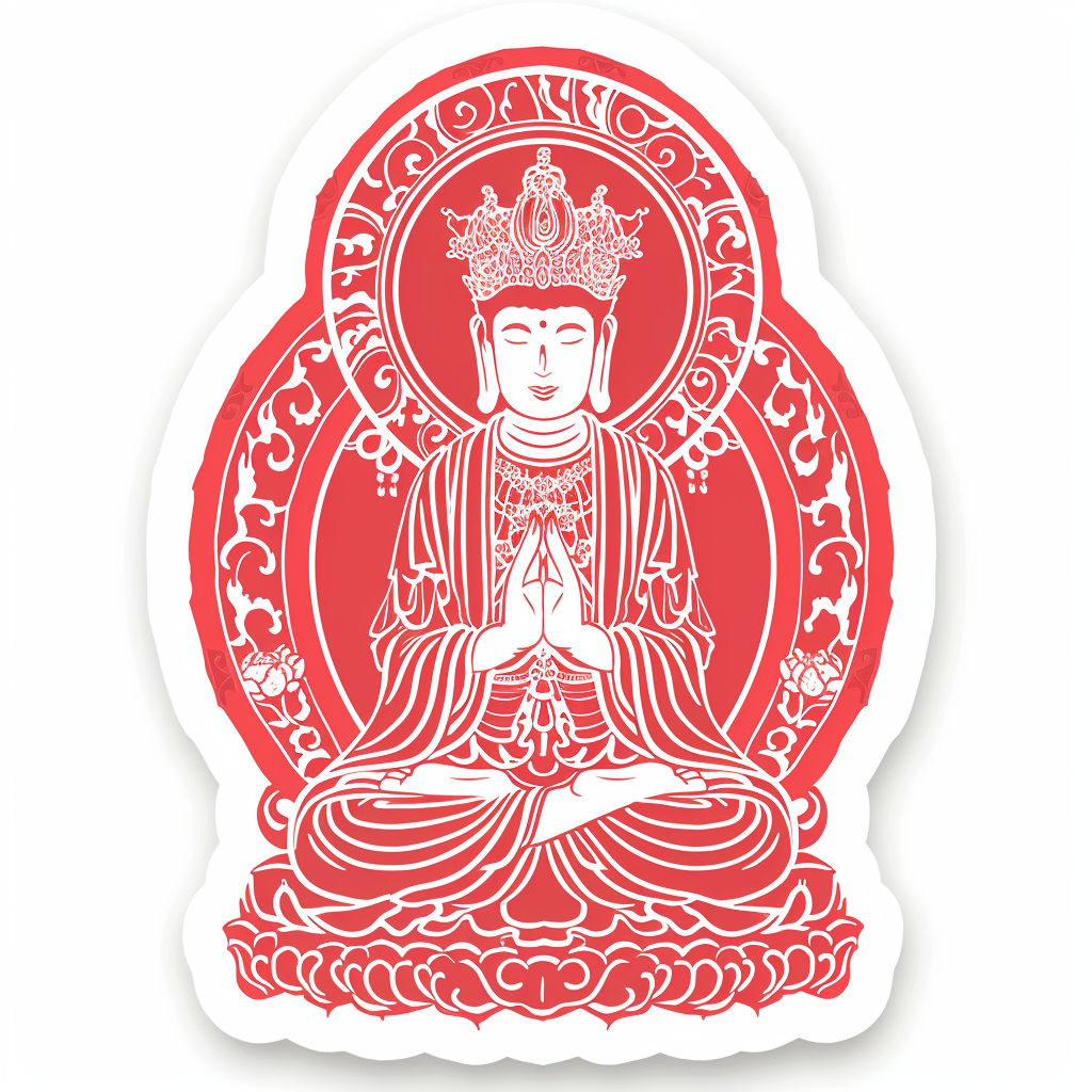 Buddha cartoon majestic Expressive surreal Vinyl Decal Sticker for Car, Laptop, Tumbler and more # F016987