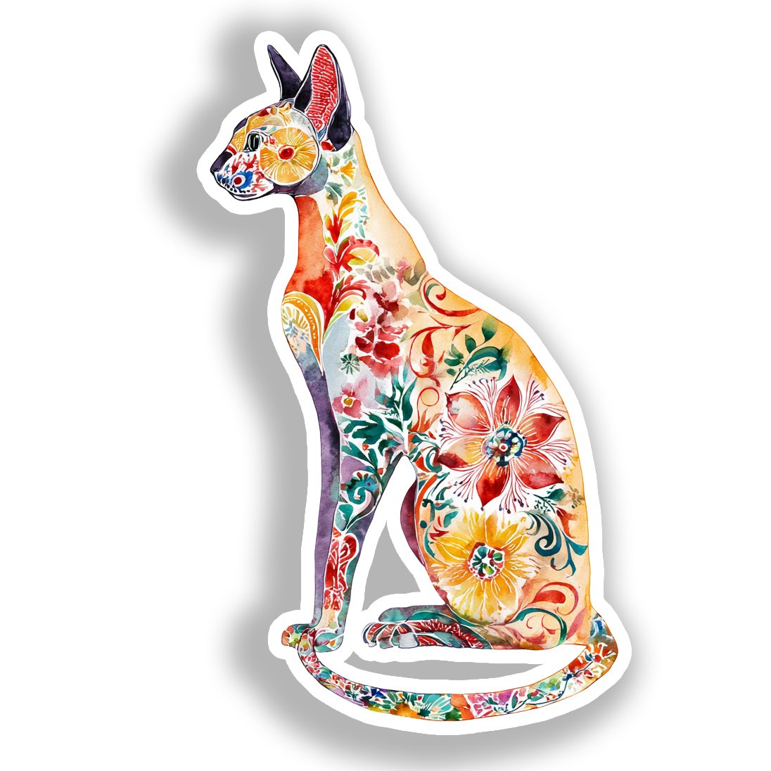 Oriental Shorthair Cat Vinyl Decal Sticker for Car, Laptop, Tumbler and more # A019312-4" x 4"