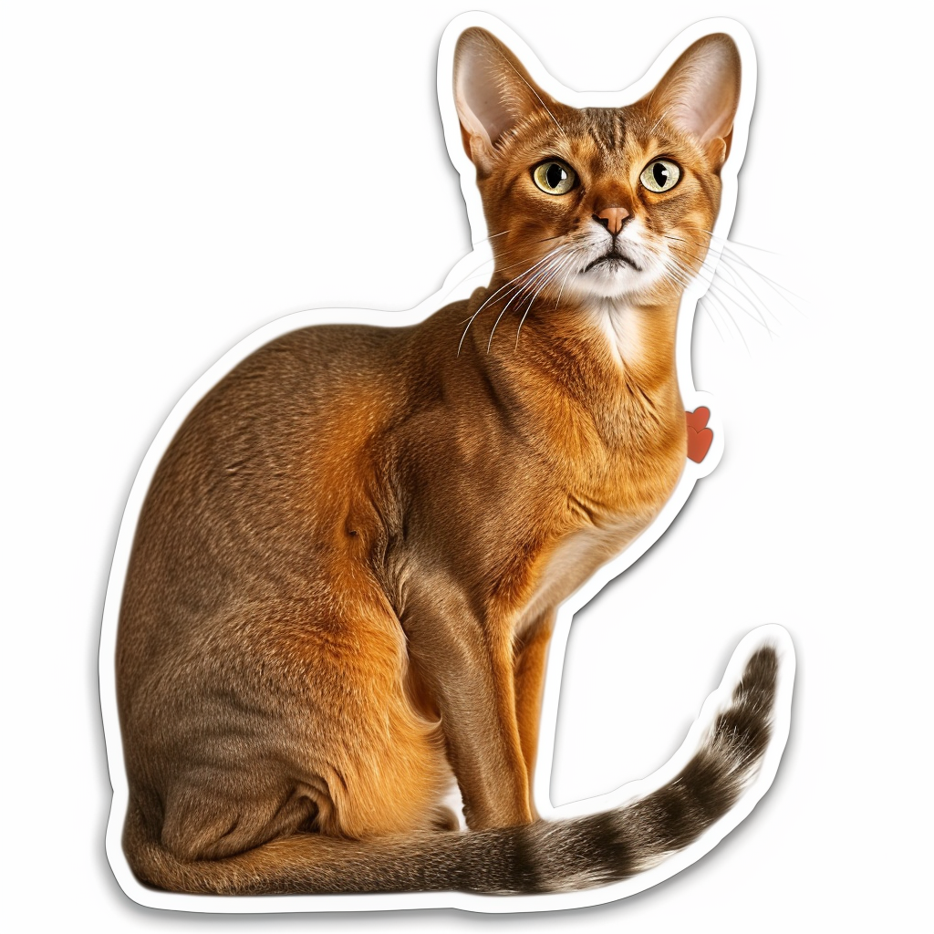 Abyssinian Cat astronaut majestic Expressive surreal Vinyl Decal Sticker for Car, Laptop, Tumbler and more # F021254-4" x 4"
