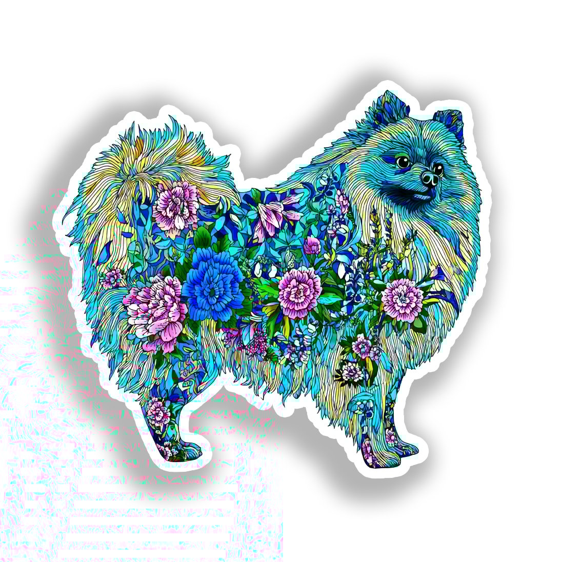 Pomeranian Dog Vinyl Decal Sticker for Car, Laptop, Tumbler and more # A017282-4" x 4"
