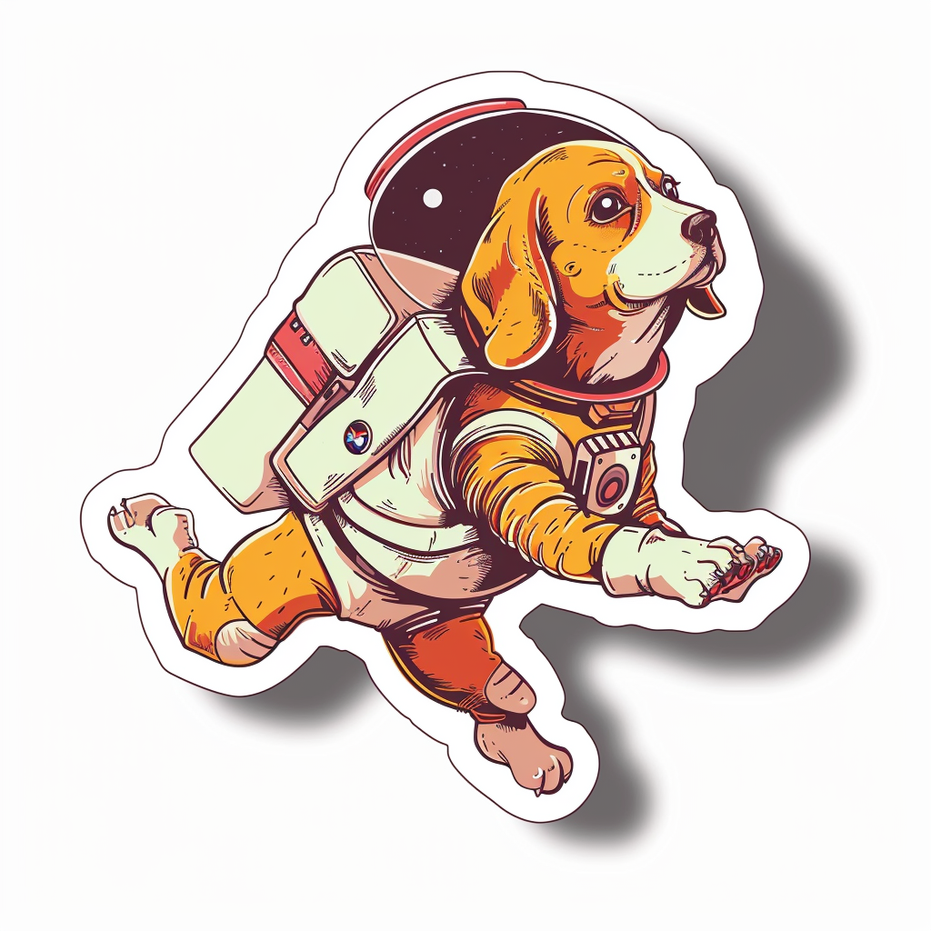 Beagle dog astronaut Vinyl Decal Sticker for Car, Laptop, Tumbler and more # F011906