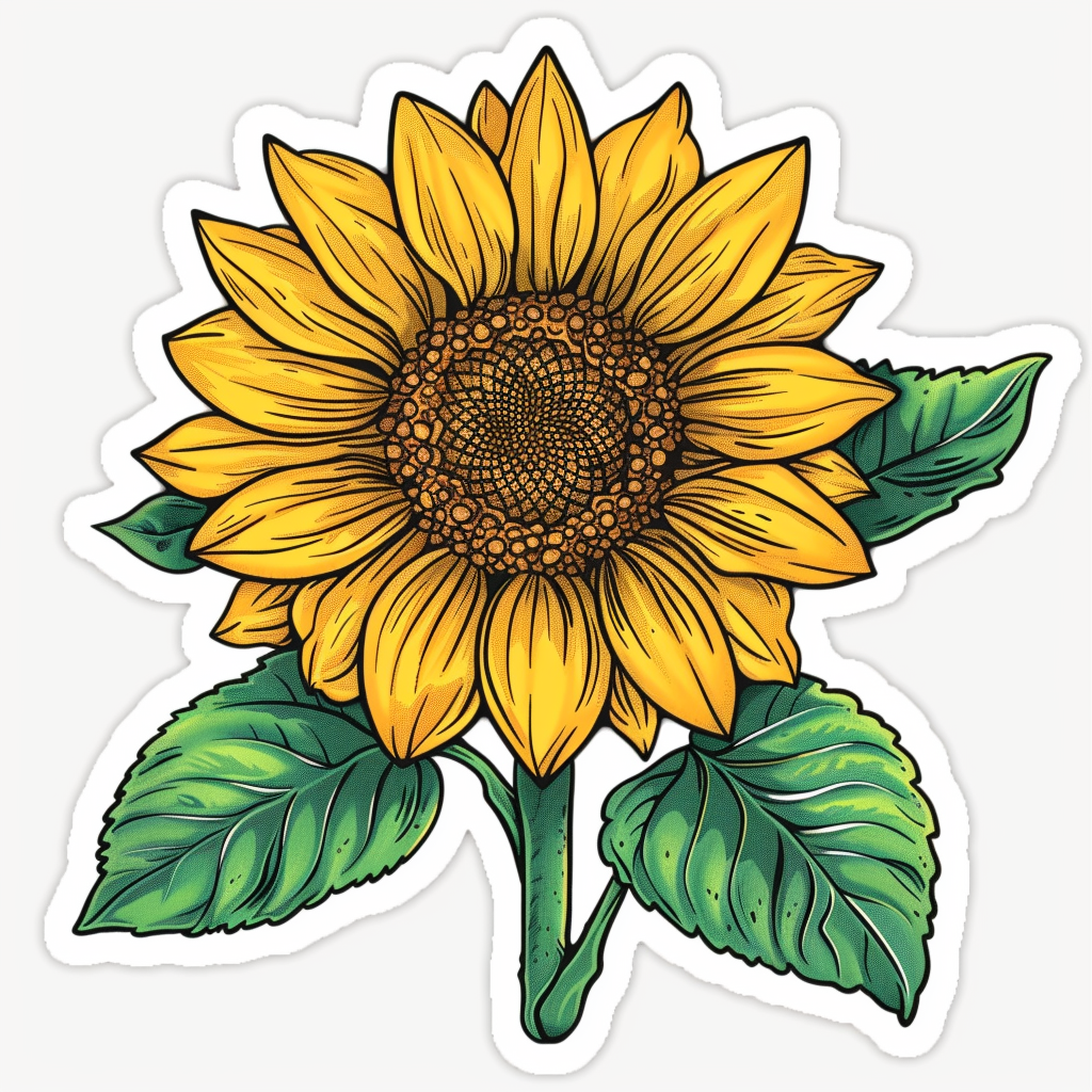 Sunflower flower majestic Expressive surreal Vinyl Decal Sticker for Car, Laptop, Tumbler and more # F023089