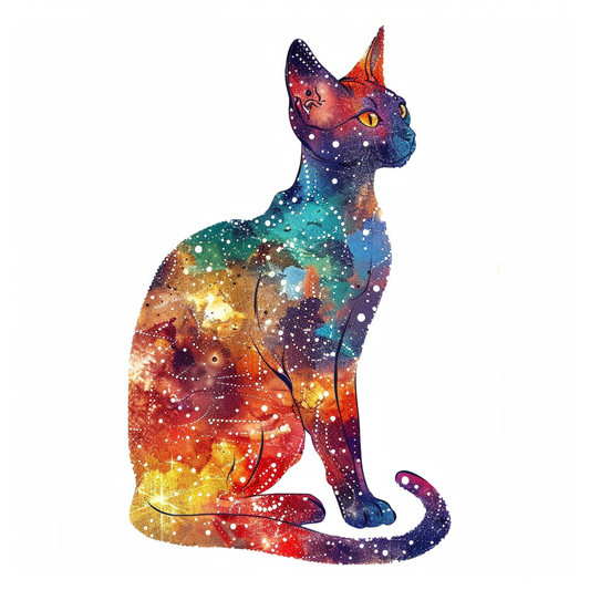 Abyssinian Cat astronaut majestic Expressive surreal Vinyl Decal Sticker for Car, Laptop, Tumbler and more # F021663-4" x 4"