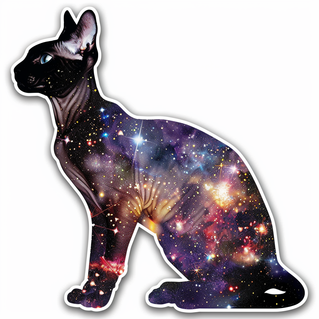 Adorable Cornish Rex Cat Expressive surreal Vinyl Decal Sticker for Car, Laptop, Tumbler and more # F021484-4" x 4"