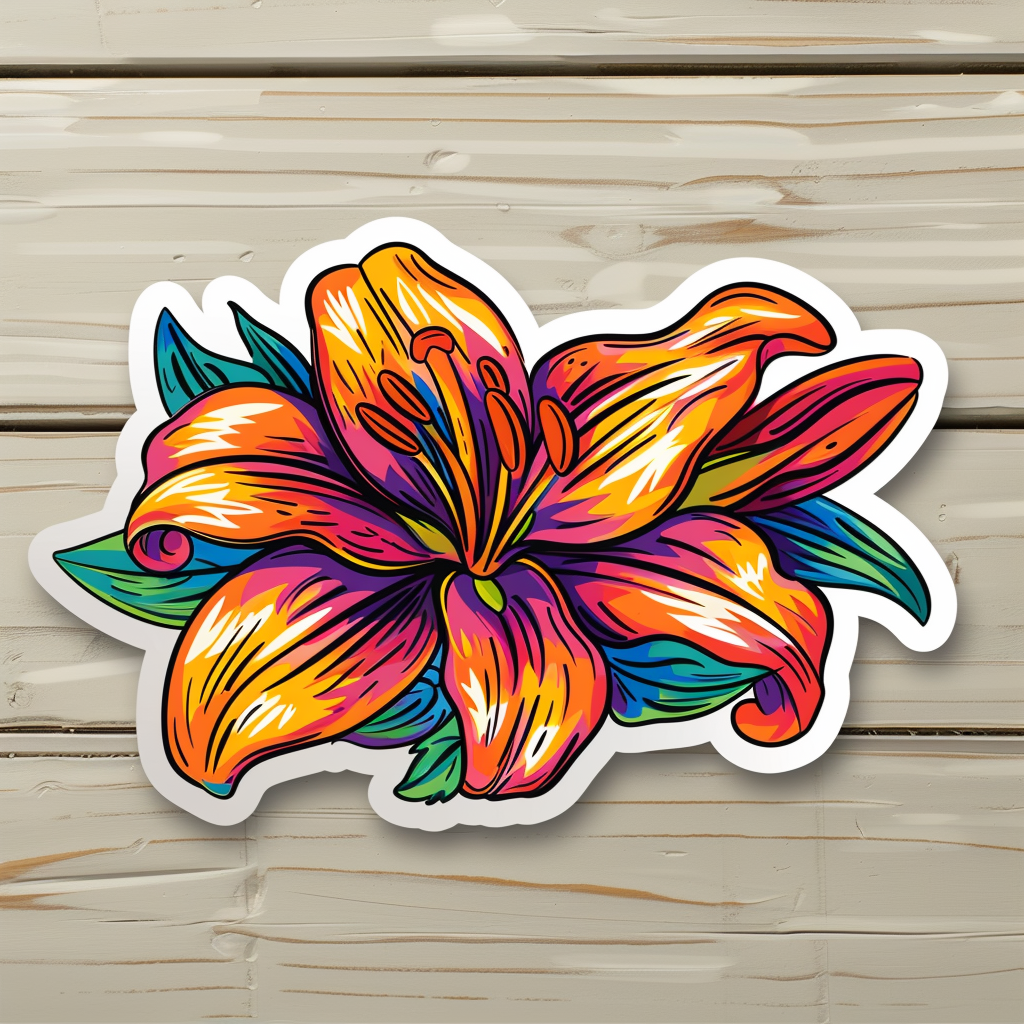 Lily flower majestic Expressive surreal Vinyl Decal Sticker for Car, Laptop, Tumbler and more # F023310