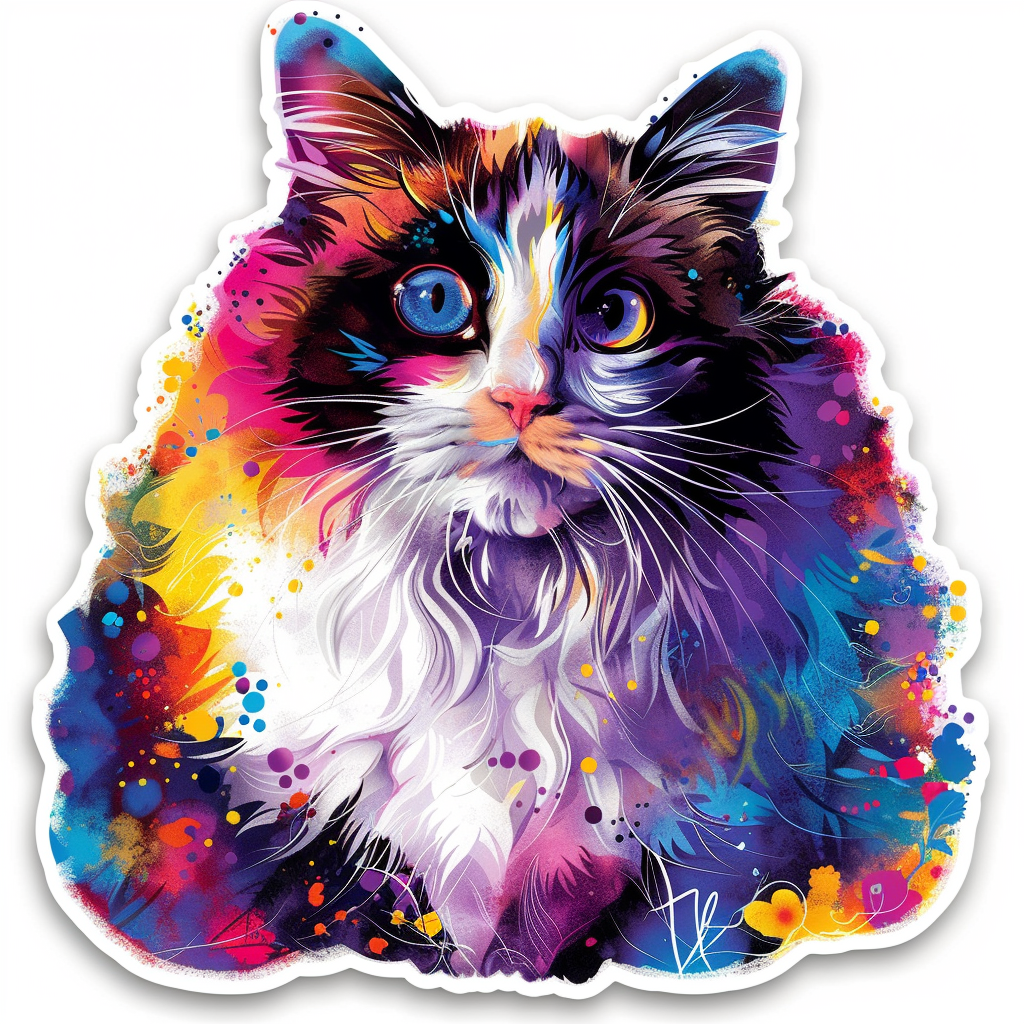 Heartcore Cat Ragdoll Vinyl Decal Sticker for Car, Laptop, Tumbler and more # F07963
