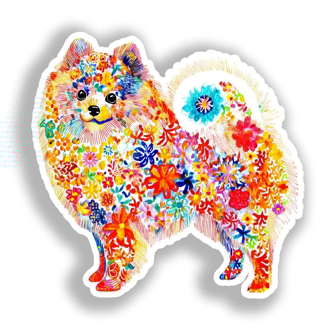 Pomeranian Dog Vinyl Decal Sticker for Car, Laptop, Tumbler and more # A017260-4" x 4"