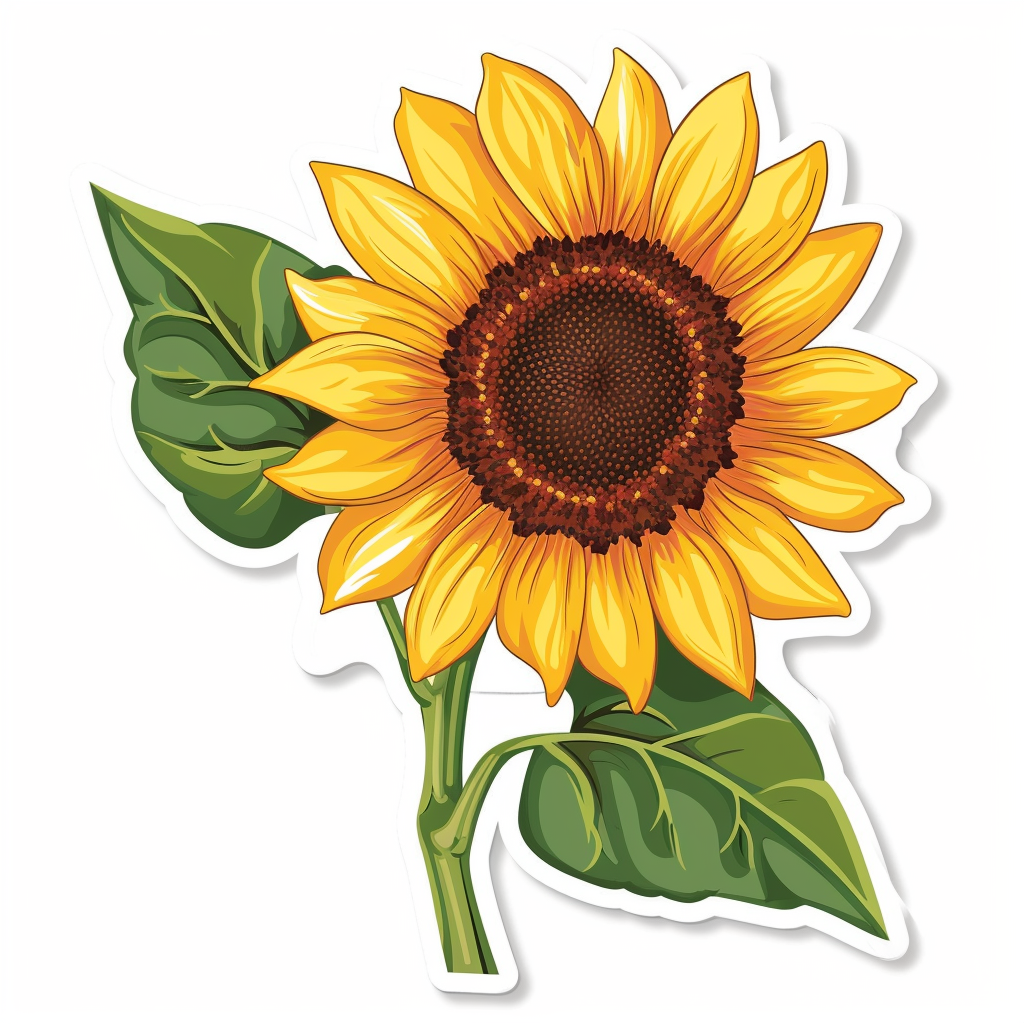 Sunflower flower majestic Expressive surreal Vinyl Decal Sticker for Car, Laptop, Tumbler and more # F022946