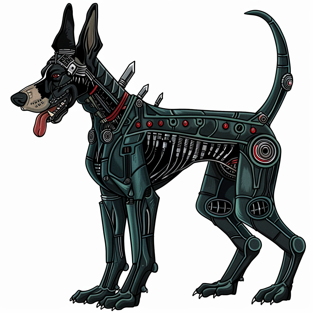 Great Dane Dog cyber punk majestic Expressive surreal Vinyl Decal Sticker for Car, Laptop, Tumbler and more # F017901