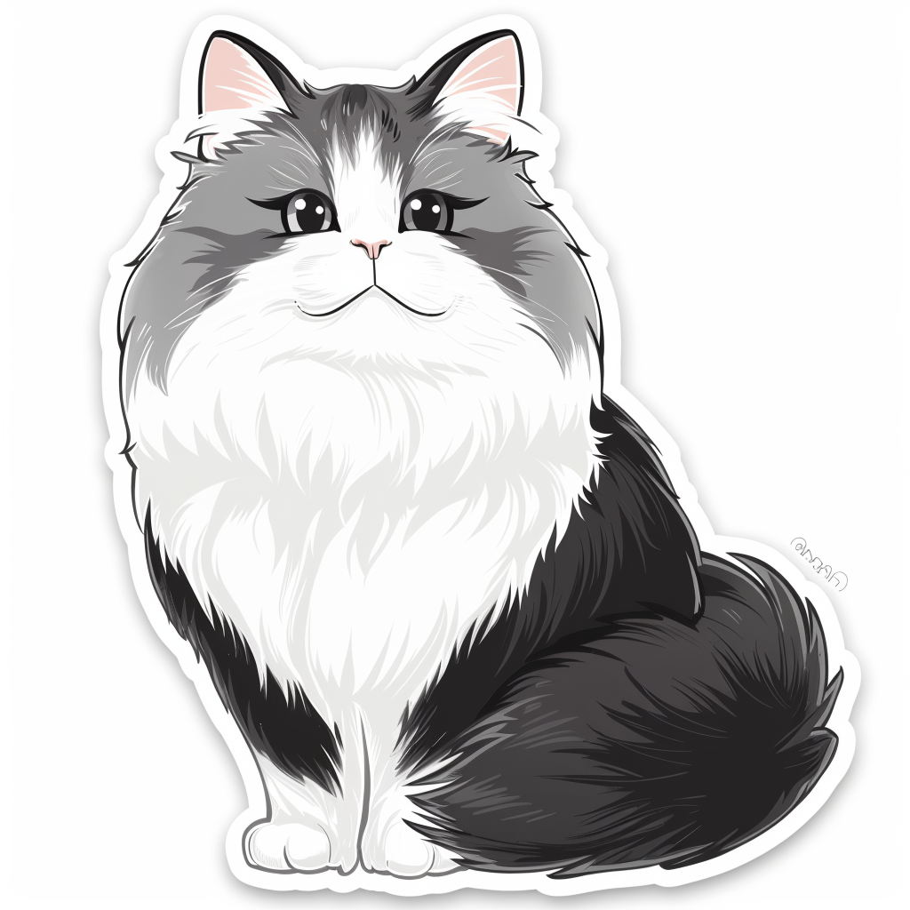Persian Cat Expressive surreal Vinyl Decal Sticker for Car, Laptop, Tumbler and more # F016515