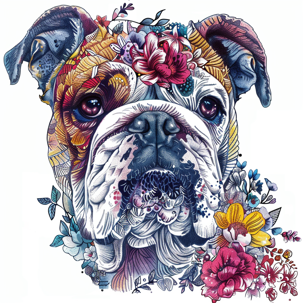 Bulldog Dog majestic Expressive surreal Vinyl Decal Sticker for Car, Laptop, Tumbler and more # F017583