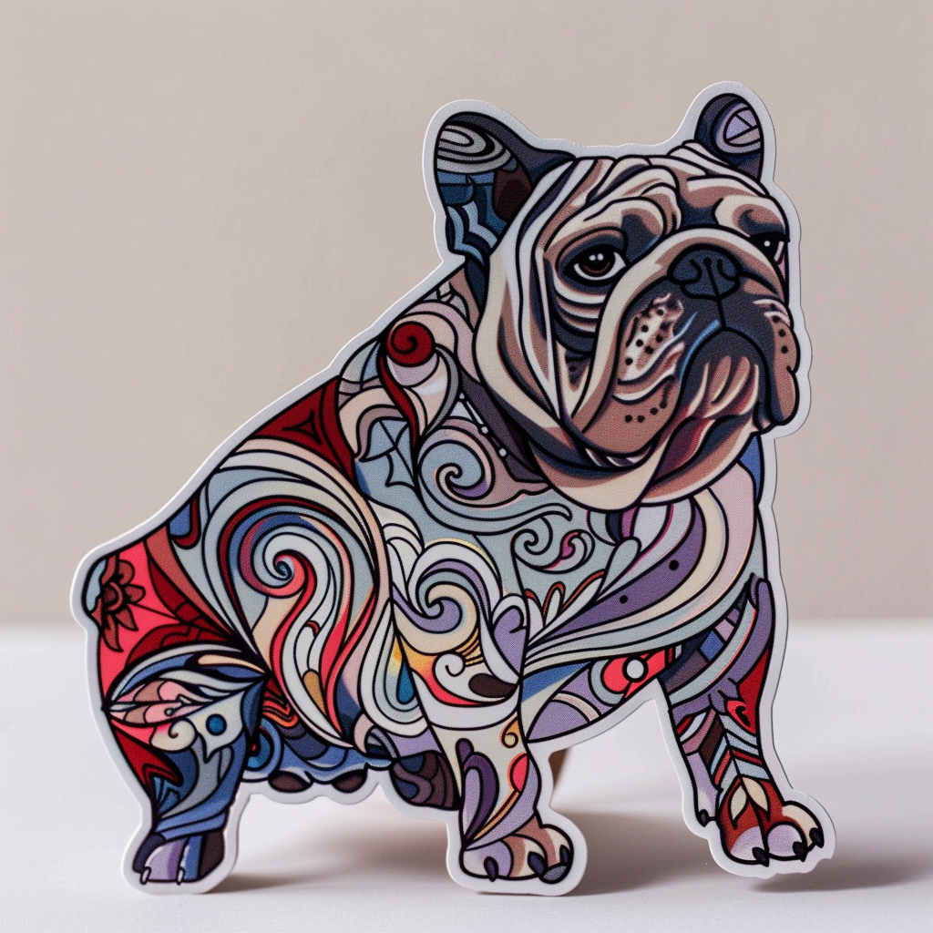 Bulldog Dog majestic Expressive surreal Vinyl Decal Sticker for Car, Laptop, Tumbler and more # F017635