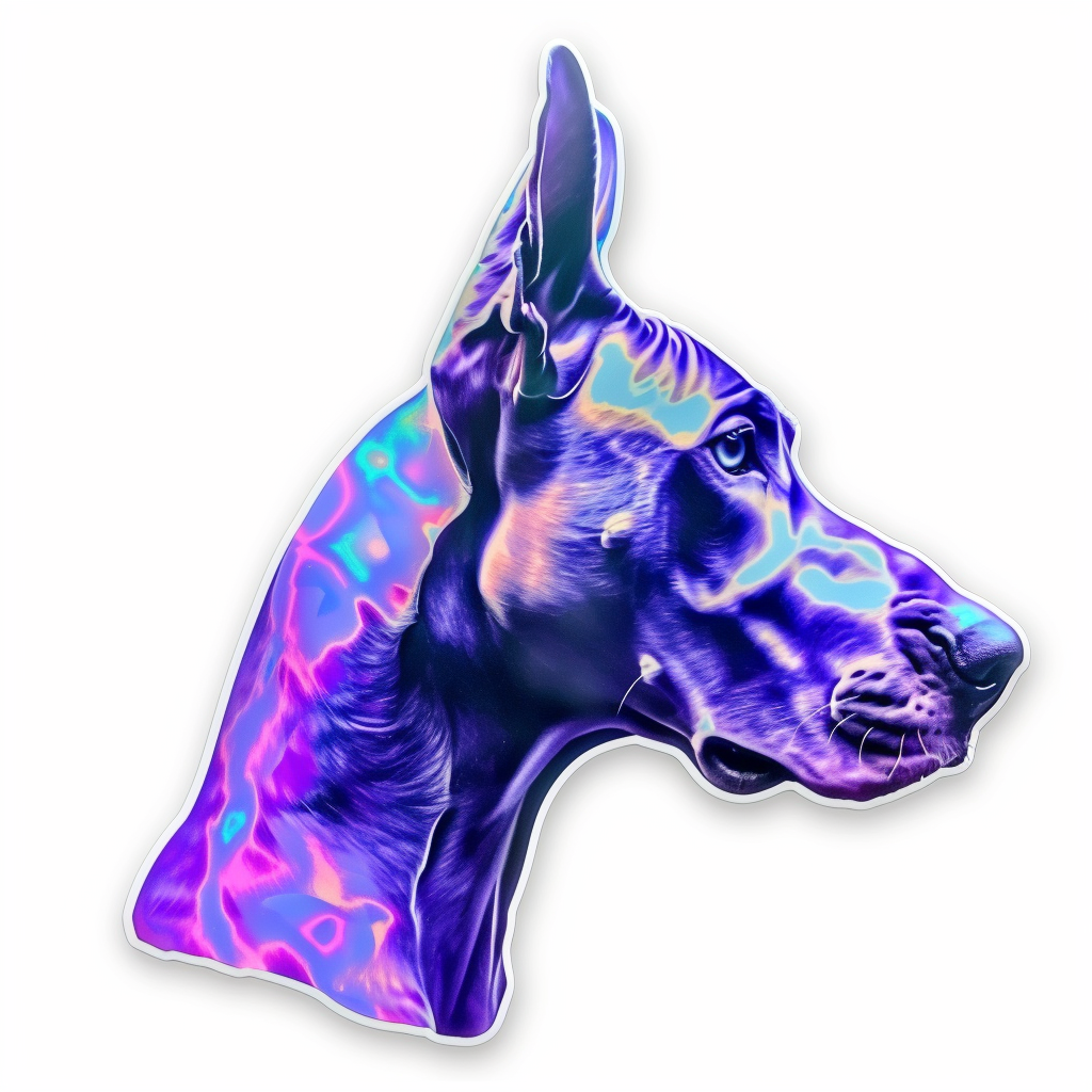 Great Dane Dog Expressive surreal Vinyl Decal Sticker for Car, Laptop, Tumbler and more # F022840